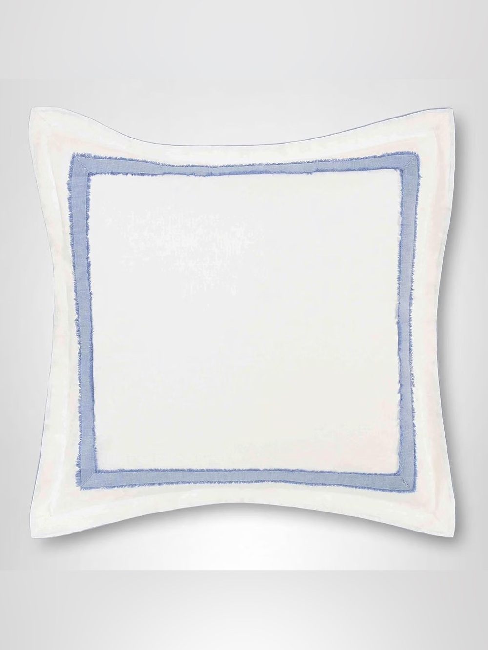 NWT Laura Ashley Mila Blue Euro Sham 26x26 Faux Linen Ramie Cotton Pillow Cover